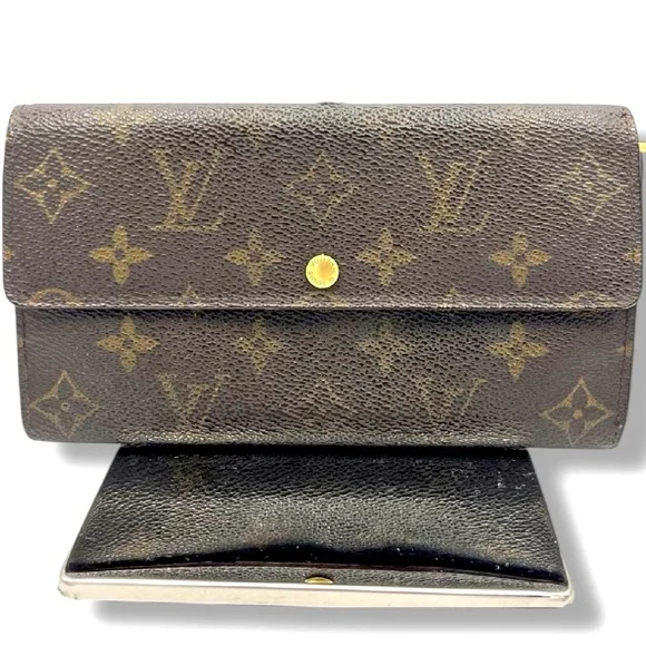 Authentic Vintage Louis Vuitton Monogram Canvas Bifold Wallet Gold Snap Spain - Picture 1 of 3
